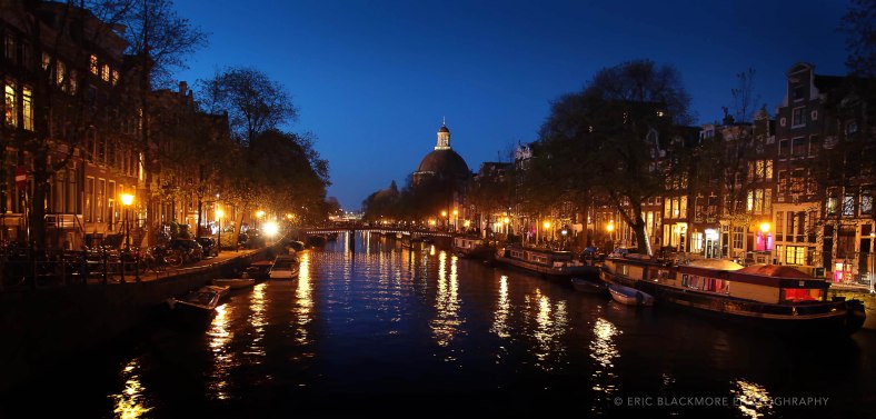 Amsterdam canal in the blue hour